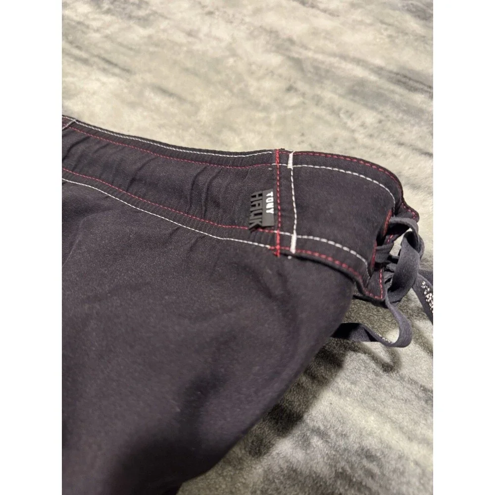 Y2k Tony Hawk Swim Pool Beach Board Shorts Mens Medium Black / Red Embroidery